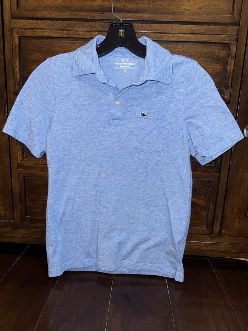 Vineyard Vines Heathered Light Blue Polo